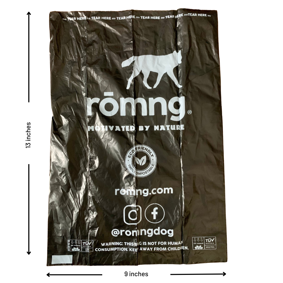 bamboo poop bag dispenser + compostable roll