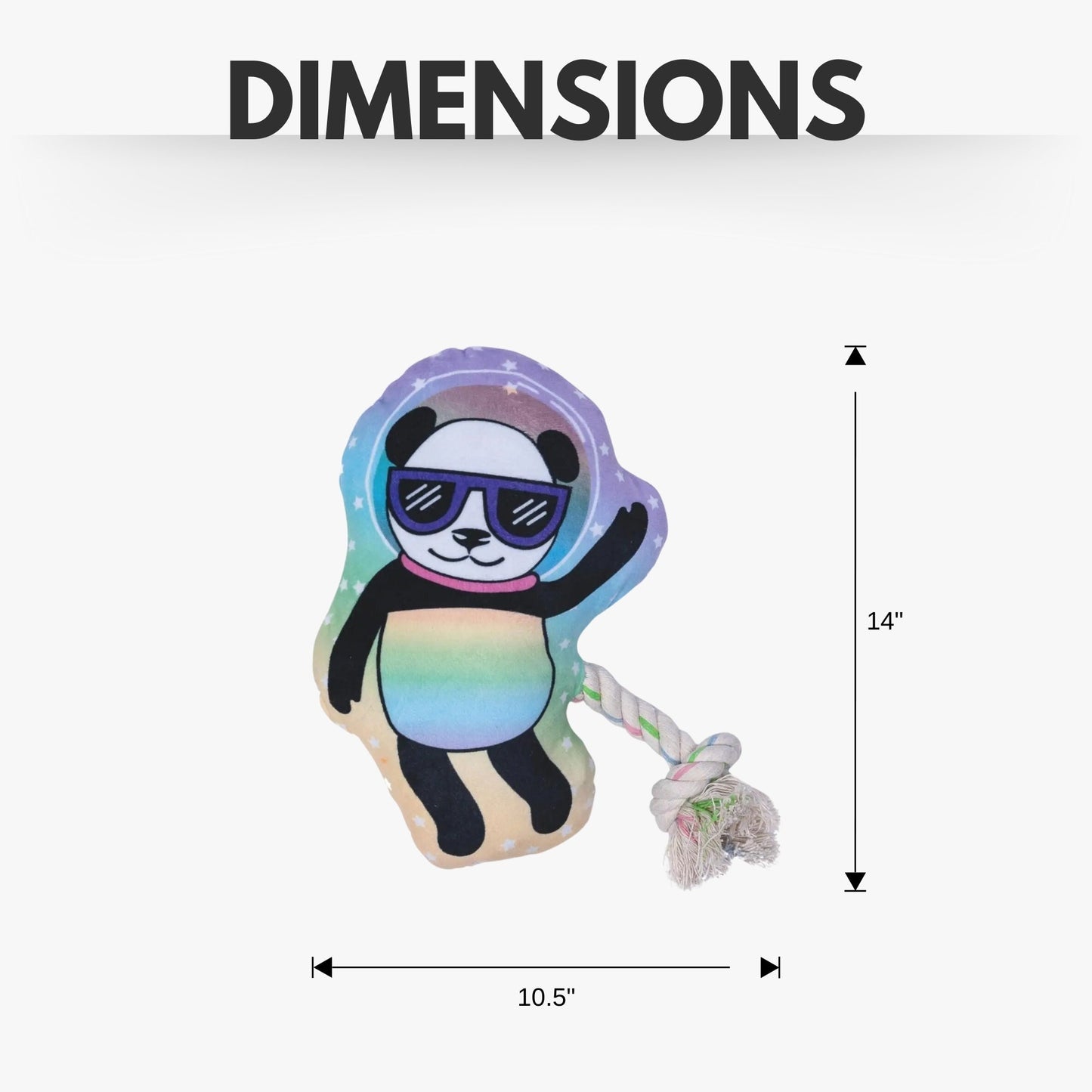 Peluche Panda de l'Espace pour Chien – avec couineur et papier froissé pour des heures de jeu amusantes