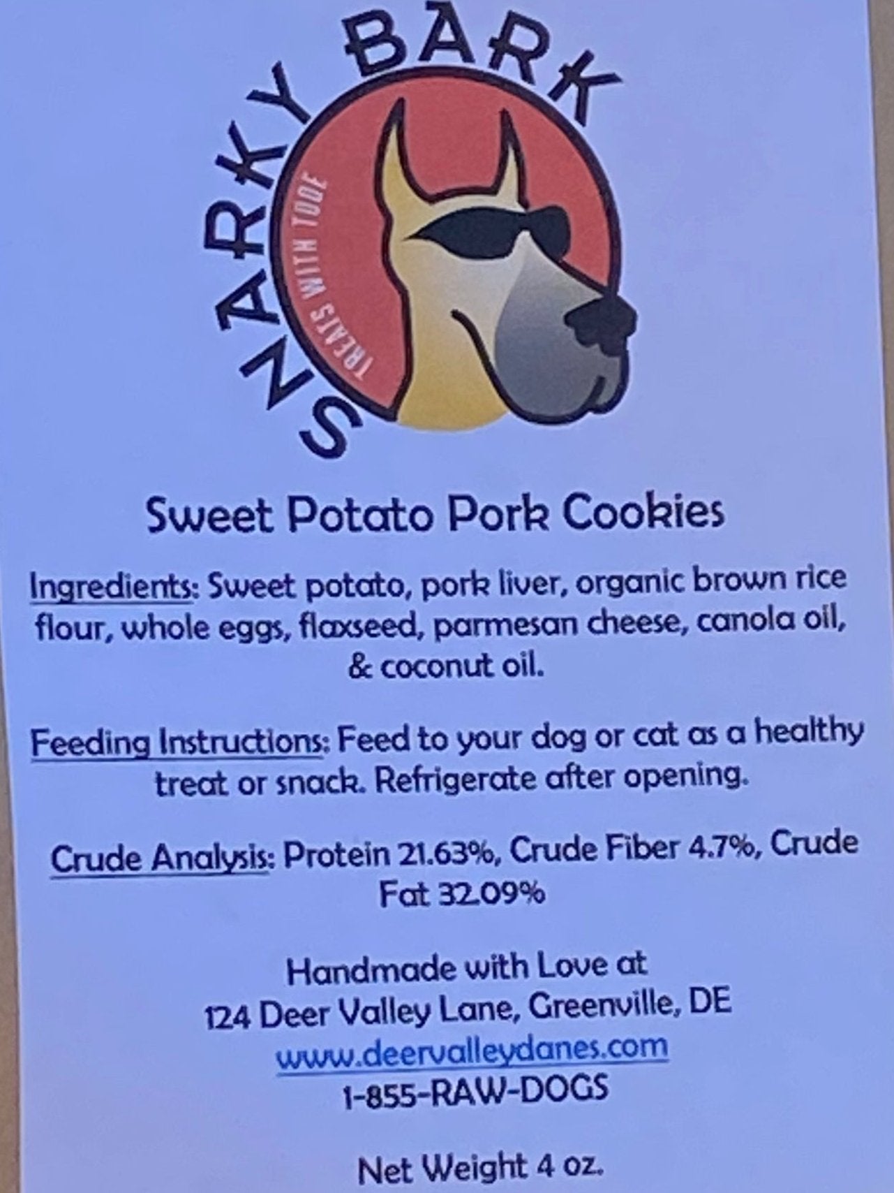 Biscuits au porc et à la patate douce Snarky Bark