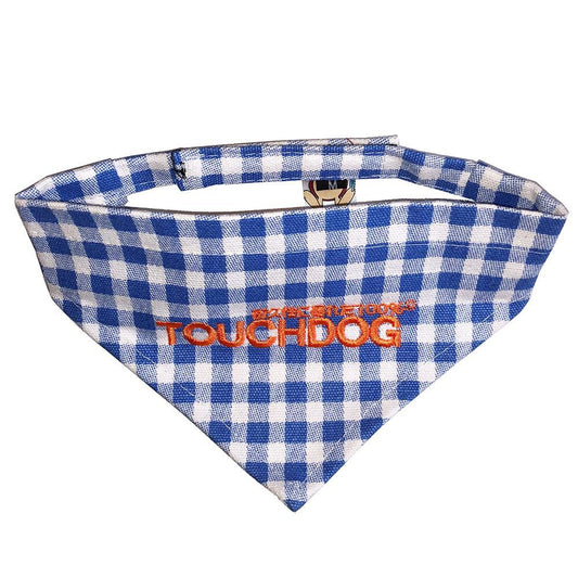 Touchdog Designer Hook-and-Loop Pet Bandana - Blue