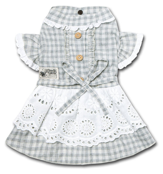 Touchdog 'I love Poochi' Classical Plaid Fashion Designer Dog Dress
