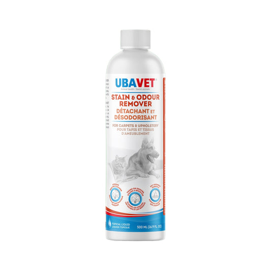 UBAVET Détachant et désodorisant pour chiens et chats – Nettoyant enzymatique puissant – (500 ml)