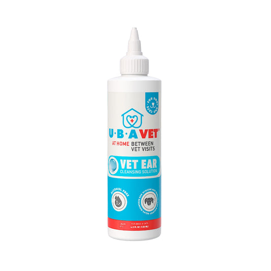 Solution nettoyante pour les oreilles UBAVET Vet pour chiens et chats – (120 ml)
