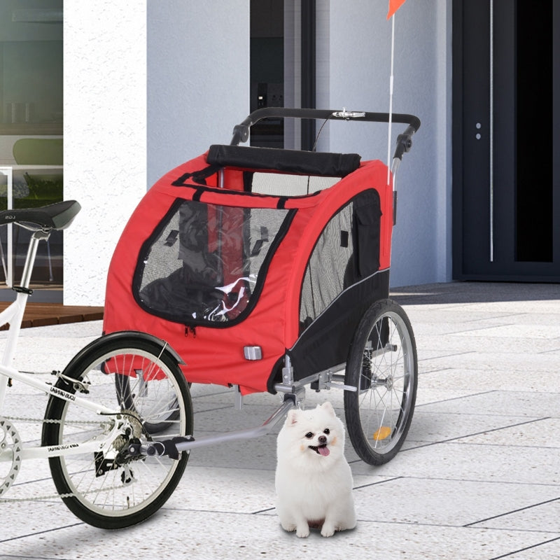 Remolque de bicicleta para perros con suspensión