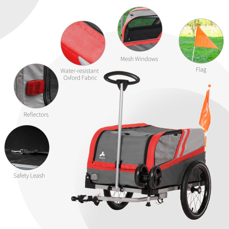 Remolque de bicicleta para mascotas, cochecito de viaje 2 en 1 