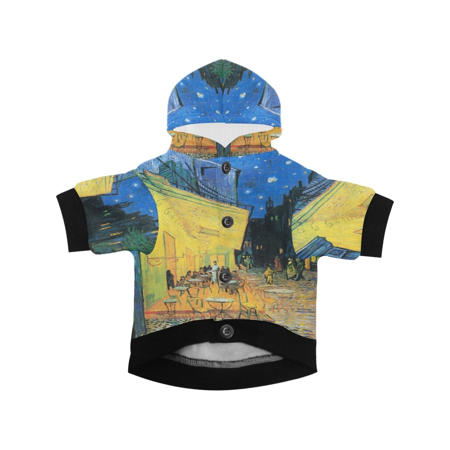Van Gogh Cafe Terrace At Night Button Hoodie