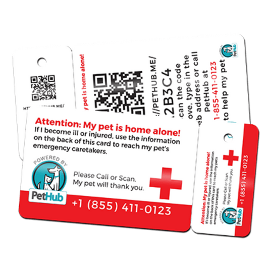 Carte porte-clés et portefeuille d'identification pour animaux PetHub QR – Solution de secours pour votre animal de compagnie