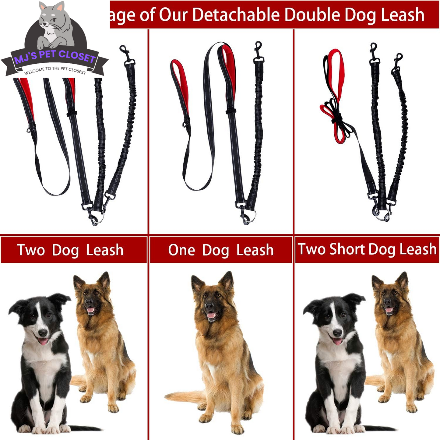 ¡Pasea a tus perros con estilo! 🐾✨ Descubre nuestra correa doble giratoria de 360°: ¡sin enredos y máxima comodidad! ¡Perfecta para dos cachorros de hasta 90 kg! 🐶❤️