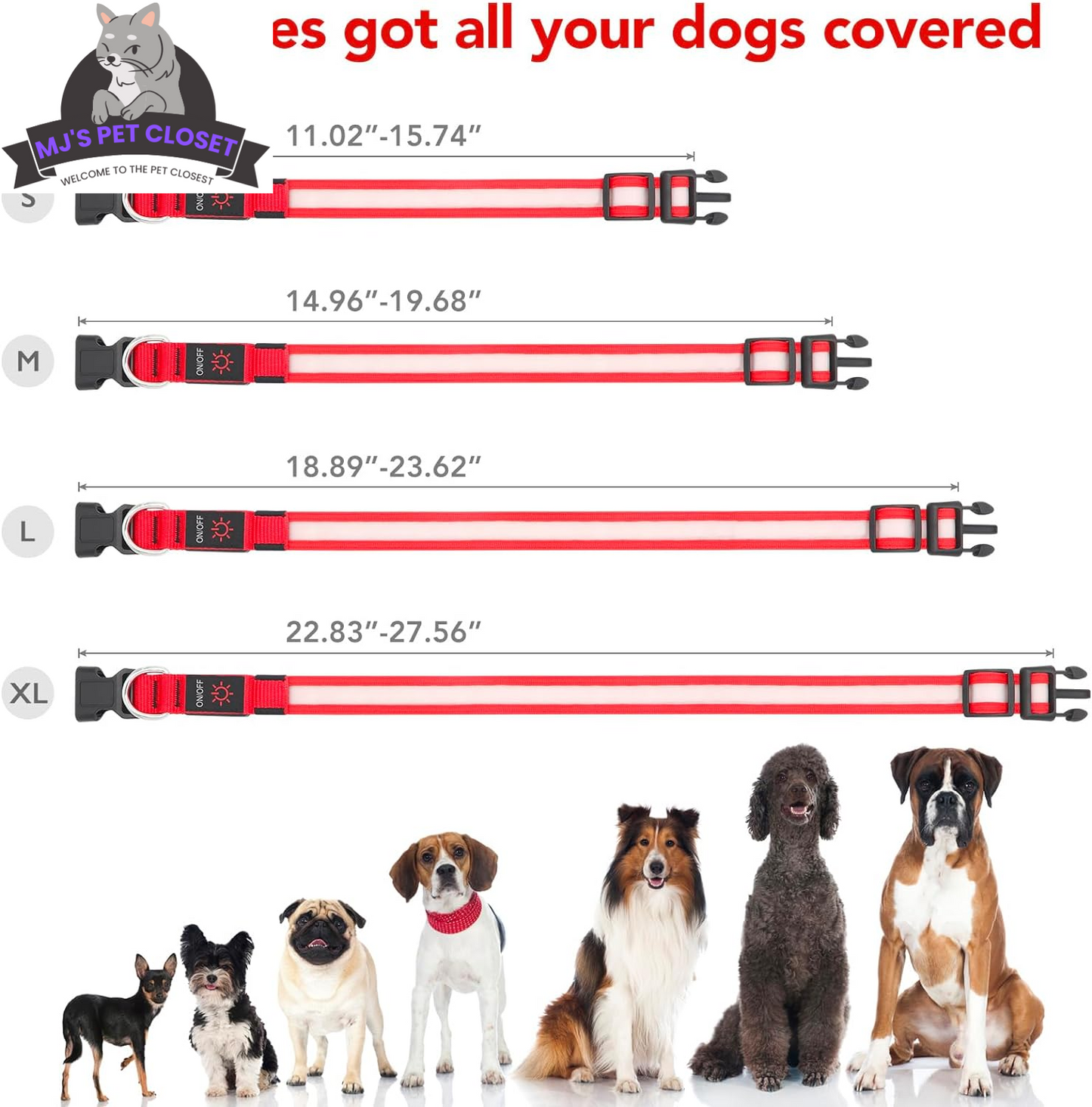 ¡Alegra los paseos nocturnos de tu cachorro con nuestro collar LED ajustable! 🌟 ¡Recargable por USB y súper seguro! 🐾❤️