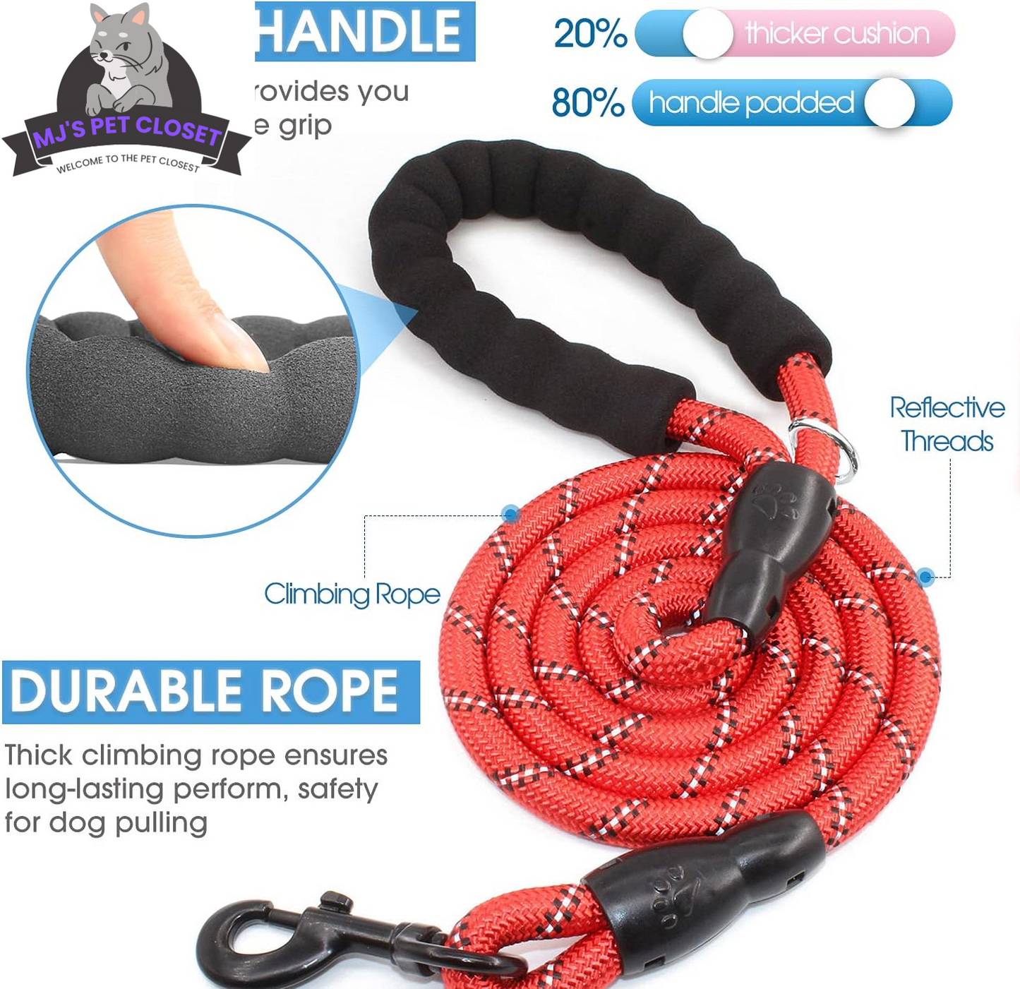 Mejora tus paseos con nuestro paquete de 2 correas para perros de 1,60 m y 1,80 m. 🐾✨ Con cómodas asas acolchadas e hilos reflectantes para mayor seguridad, ¡perfectas para perros de todos los tamaños! 🐶❤️