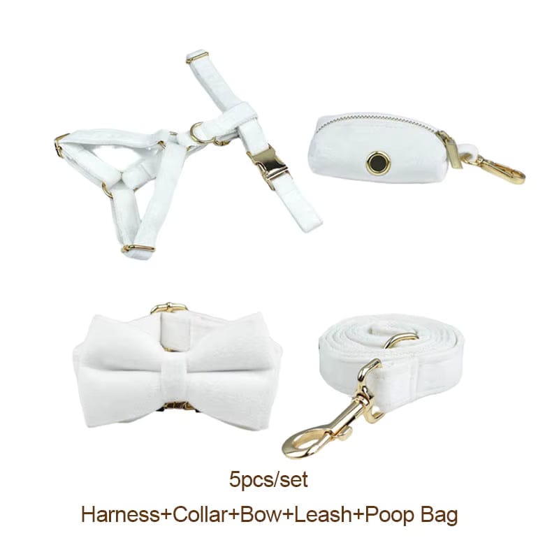 Conjunto clásico de terciopelo blanco personalizado para bodas
