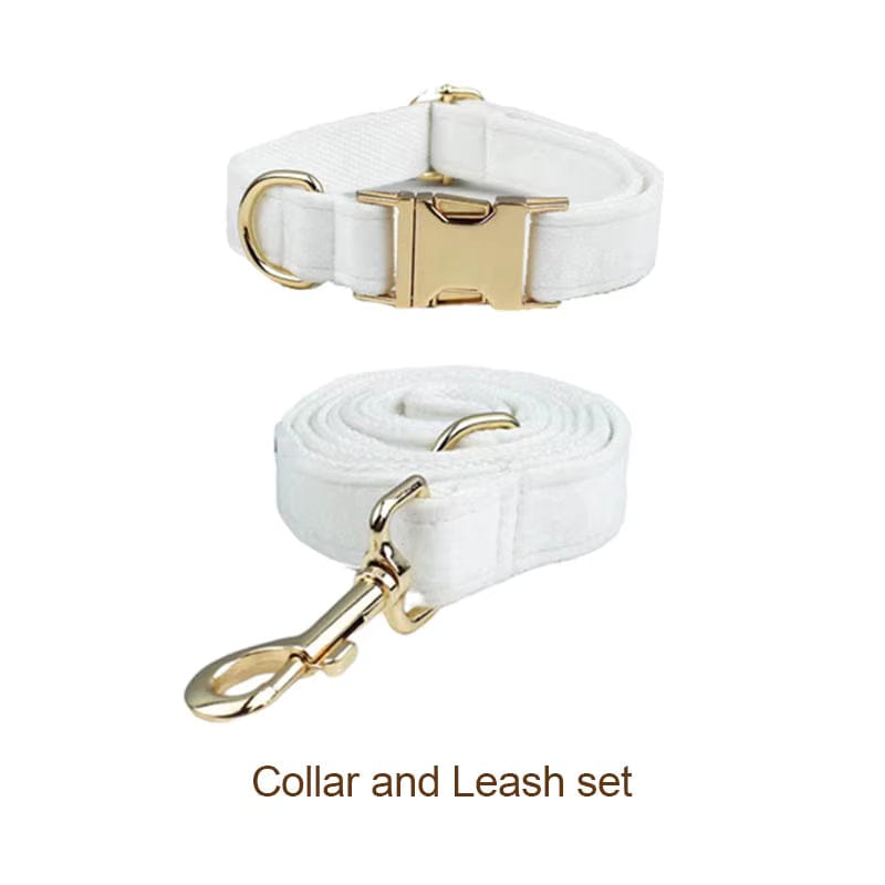 Conjunto clásico de terciopelo blanco personalizado para bodas