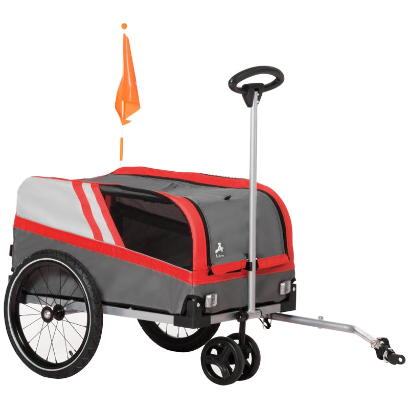 Remolque de bicicleta para mascotas, cochecito de viaje 2 en 1 