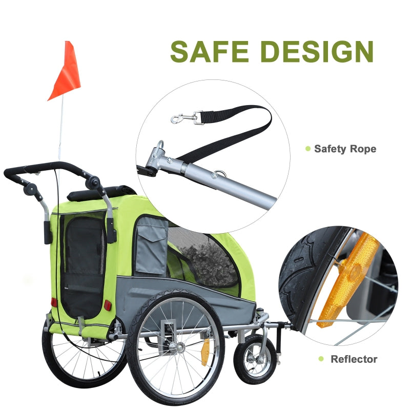 Remolque de bicicleta para perros con suspensión