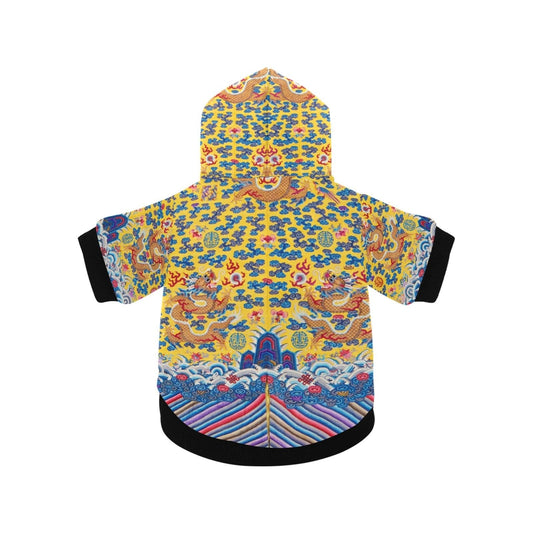 Yellow Qing Dynasty Dragon Button Hoodie