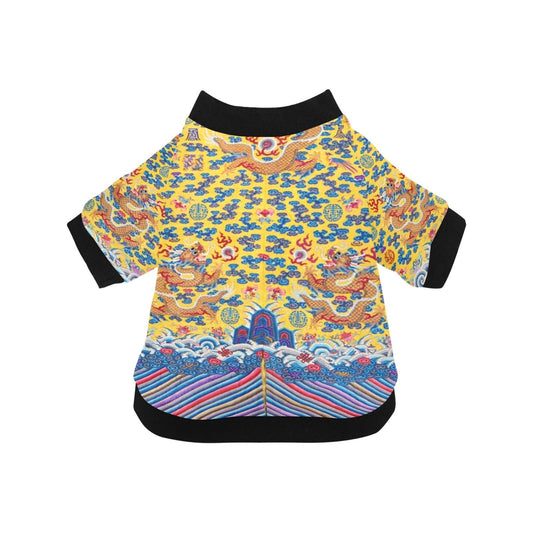 Yellow Qing Dynasty Dragon Round Neck Shirt